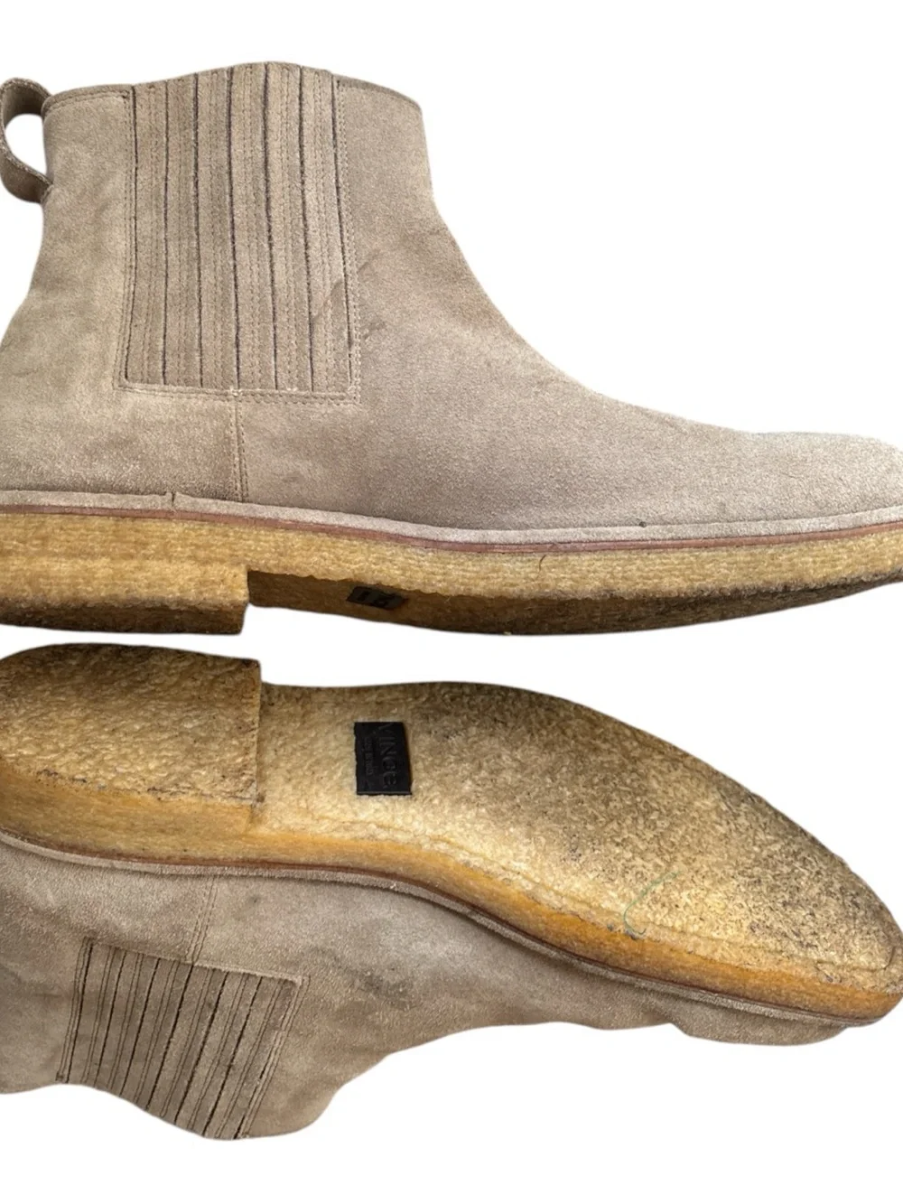 Vince Carmine Suede Chelsea Boots Crepe Sole - Made In Italy 12M